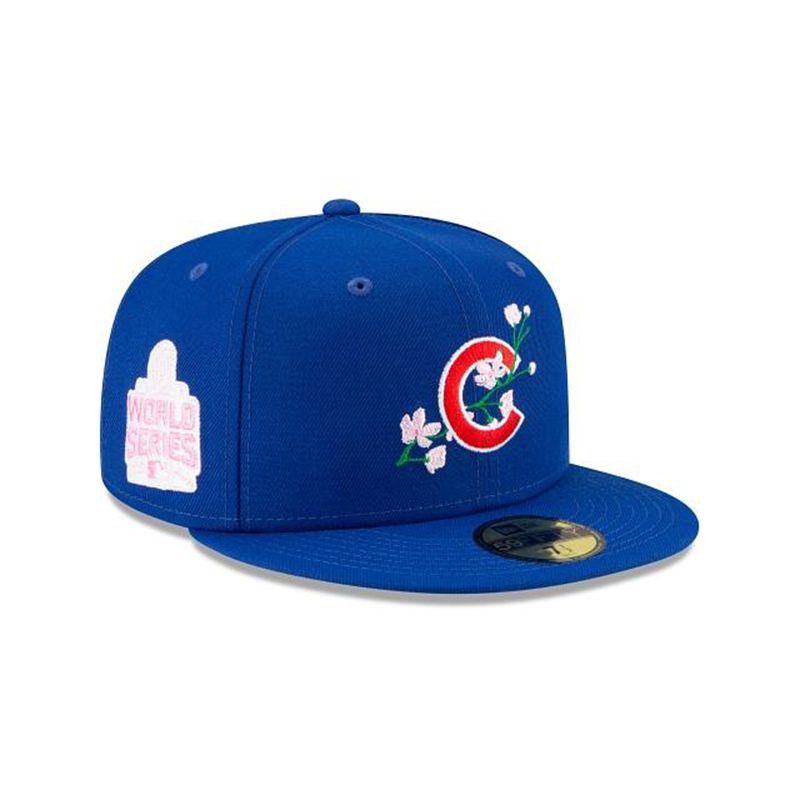 MLB Chicago Cubs Side Patch Bloom 59Fifty Fitted (PUL7642) - Blue New Era Caps